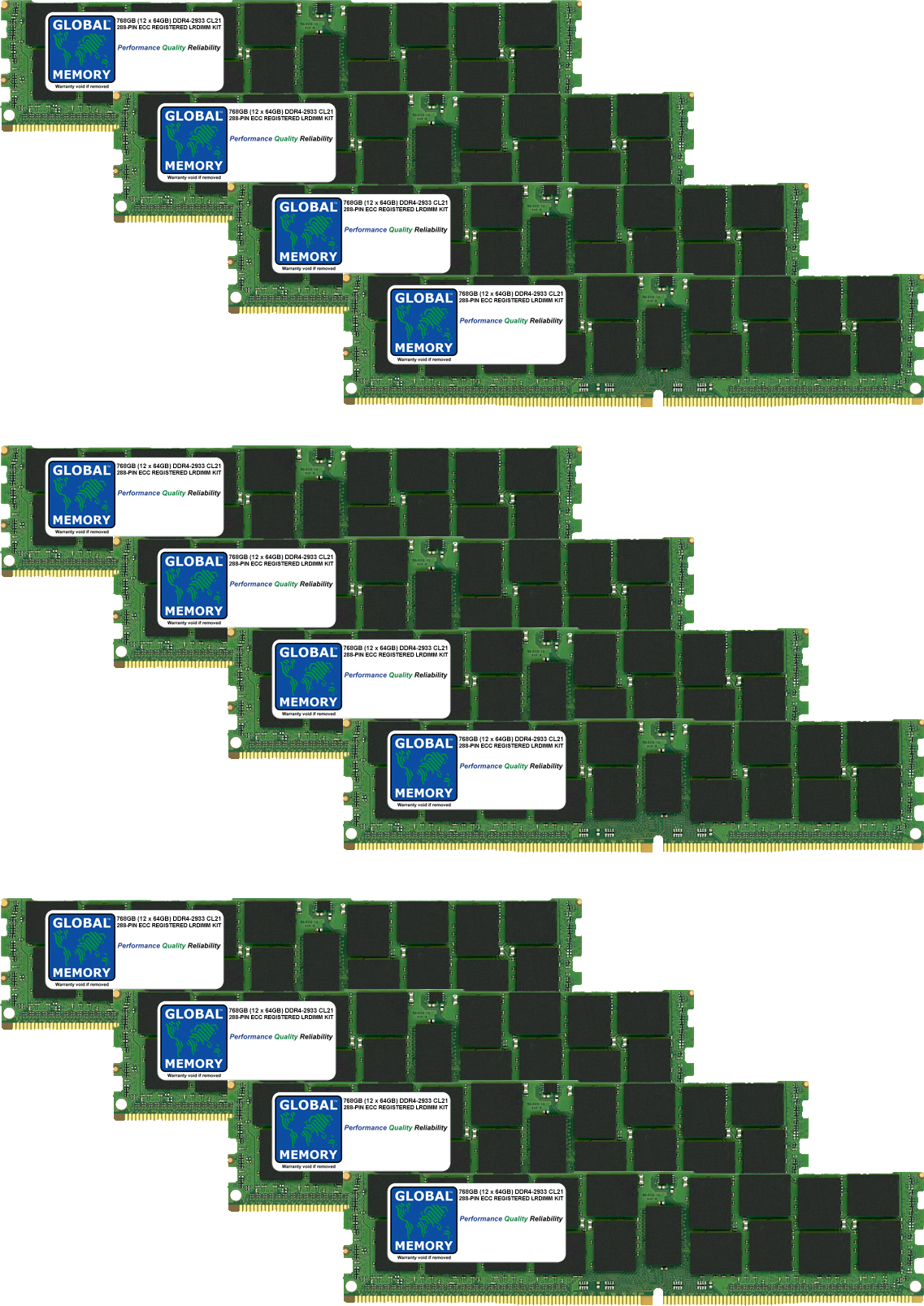 768GB (12 x 64GB) DDR4 2933MHz PC4-23400 288-PIN LOAD REDUCED ECC REGISTERED DIMM (LRDIMM) MEMORY RAM KIT FOR APPLE MAC PRO (2019) 768GB (12 x 64GB) DDR4 2933MHz PC4-23400 288-PIN LOAD REDUCED ECC REGISTERED DIMM (LRDIMM) MEMORY RAM KIT FOR APPLE MAC PRO (2019)